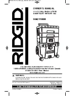 RIDGID VAC11000 Owner'S Manual предпросмотр