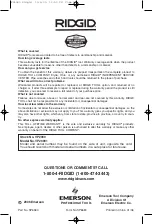 Предварительный просмотр 12 страницы RIDGID VP2000 Operator'S Manual