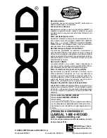 Предварительный просмотр 32 страницы RIDGID WD0600 Owner'S Manual