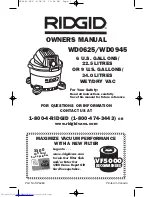 RIDGID WD0625 Owner'S Manual предпросмотр