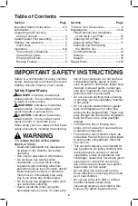 Preview for 2 page of RIDGID WD1255AU0 Owner'S Manual