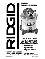 Предварительный просмотр 1 страницы RIDGID WD1660 Owner'S Manual