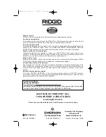 Предварительный просмотр 18 страницы RIDGID WD1665 Owner'S Manual