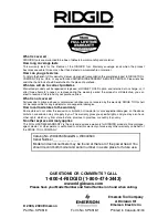 Preview for 12 page of RIDGID WD4050 Owner'S Manual