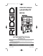 Preview for 1 page of RIDGID wd7000 Operator'S Manual