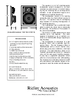 Предварительный просмотр 3 страницы RIDLEY ACOUSTICS KVW625 Quick Start Manual