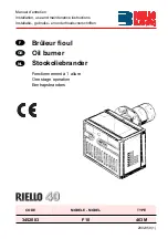 Preview for 1 page of Riello Burners 3452083 Installation, Use And Maintenance Instructions