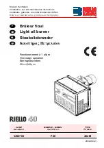 Preview for 1 page of Riello Burners 3452783 Installation, Use And Maintenance Instructions