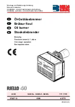 Preview for 1 page of Riello Burners 3743713 Installation, Use And Maintenance Instructions