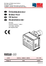 Riello Burners RIELLO 40 G10 Installation, Use And Maintenance Instructions preview