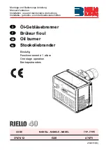 Preview for 1 page of Riello Burners RIELLO 40 G20 Installation, Use And Maintenance Instructions