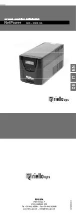 Riello UPS NetPower NPW 1000 User Manual preview