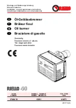 Preview for 1 page of Riello 3748410 Installation, Use And Maintenance Instructions