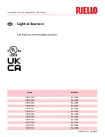 Preview for 1 page of Riello 9511300 Electrical Installation, Use And Maintenance Instructions