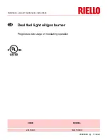 Preview for 1 page of Riello RLS 130/EV Installation, Use And Maintenance Instructions