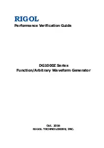 Preview for 1 page of Rigol DG1000Z Series Performance Verification Manual