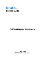 Preview for 1 page of Rigol DM3068 Service Manual