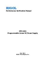 Preview for 1 page of Rigol DP1116A Performance Verification Manual