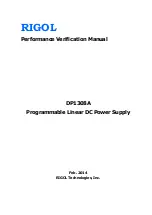 Preview for 1 page of Rigol DP1308A Performance Verification Manual