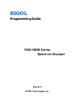 Preview for 1 page of Rigol DSA1000A Series Programming Manual