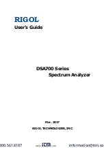 Preview for 1 page of Rigol DSA700 series User Manual