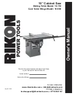 Preview for 1 page of Rikon Power Tools 10-050 Owner'S Manual