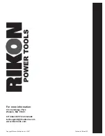 Preview for 27 page of Rikon Power Tools 10-050 Owner'S Manual