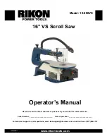Rikon Power Tools 10-600VS Operator'S Manual preview