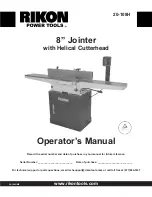 Rikon Power Tools 20-108H Operator'S Manual предпросмотр