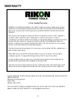 Предварительный просмотр 25 страницы Rikon Power Tools 20-110 Owner'S Manual