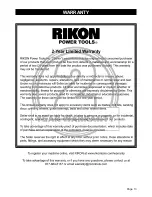 Предварительный просмотр 13 страницы Rikon Power Tools 31-121 Operator'S Manual