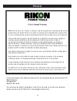 Preview for 16 page of Rikon Power Tools 70-100 Owner'S Manual