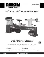 Rikon Power Tools 70-150VSR Operator'S Manual preview