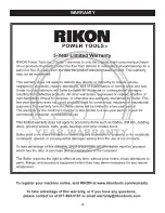 Preview for 39 page of Rikon Power Tools 70-1824VSR Operator'S Manual