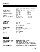 Preview for 1 page of Rinnai 556FAIII Specifications