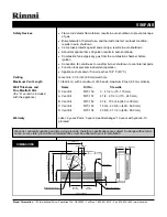 Preview for 2 page of Rinnai 556FAIII Specifications