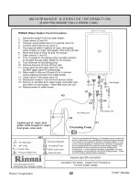 Preview for 22 page of Rinnai C98e Operation & Installation Manual