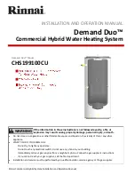 Rinnai CHS199100CU Installation And Operation Manual preview