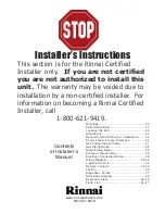 Preview for 19 page of Rinnai CONTINUUM 2424WC Instructions For Use Manual