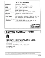 Предварительный просмотр 16 страницы Rinnai Convector 417 Customer'S Operating Information And Installation Instructions