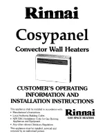 Preview for 1 page of Rinnai Cosypanel Operating Information And Installation Instructions