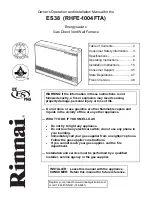 Preview for 1 page of Rinnai Energysaver ES38P Owner'S Operation And Installation Manual