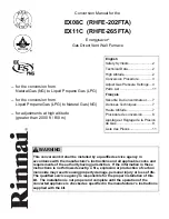 Rinnai ENERGYSAVER EX08C Conversion Manual preview