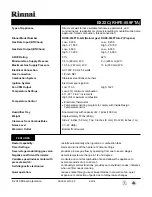 Preview for 1 page of Rinnai Energysaver EX22C Specifications