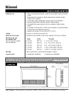 Предварительный просмотр 2 страницы Rinnai Energysaver EX22C Specifications