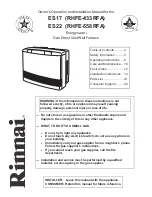 Rinnai ES17 User Manual preview