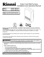 Rinnai EX08CT Installation And Operation Manual preview