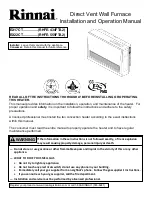 Rinnai EX17CT Installation And Operation Manual preview