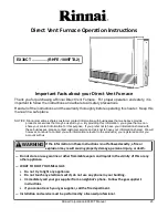 Preview for 23 page of Rinnai EX38CT RHFE-1005FTA2 Installation And Operation Manual