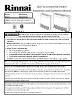 Preview for 1 page of Rinnai FC510 Installation And Operation Manual